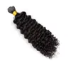 Nieprzetworzone brazylijskie ludzkie włosy Plejanie Miętwu Kinky Curly No Bulk Natural Black 3pcs Lot