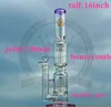 usine de verre Triple narguilé Dome Birdcage Douche Percolateur Eau Double Matrix Pomme de douche Percolateur Klein Recycler bong rose