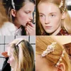 ファッションパールヘアクリップハンドメイドラージヘアクリップバレットヘアピンヘッドヘッドウーマンズガールズファッションヘアアクセサリー