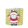 Christmas Napkin Rings Santa Claus Diamond Party Napkin Holders Banquet Dinner Christmas Table Decoration Xmas Mesh Drill Napkin Ring