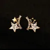 Fashion coréenne Stars exquises boucles d'oreilles zircon bijoux femelles luxe 18 km boucles d'oreilles haut de gamme en or