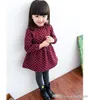 2017 Outono Inverno Meninas Vestido de Princesa Do Bebê Menina Engrossar Vestidos Quentes Crianças Vestido de Manga Longa Estilo Coreano Crianças Vestido 5 pçs / lote