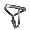 Dispositivi di castità Dispositivo per cintura di castità femminile Pantaloni in acciaio inossidabile con spina rimovibile A875