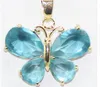 Collier avec pendentif papillon en cristal bleu, nouveau design, vente en gros, livraison gratuite
