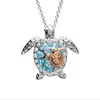 Blaike 925 Sterling Silver Filled Pendant Necklace For Women Exquisite Ocean Turtle Zircon Necklace Wedding Party Jewelry Gifts