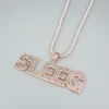 AZ Nom personnalisé Gold plaqué Bling Iced Out Bling CZ Letter Collier pour hommes Femmes Hip Hop Bijoux Collier2721347