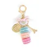 10pcsLot Jewelry Keychains Macaroon Cake Model Pendant Key Ring Girls Fashion Bags Ornament Key Chain for Women Accessories4078589