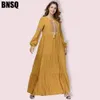 2019 fashionable simple embroidered gown long dress muslim loose temperament long skirt