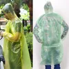 Ny vattentät regnrock plast regnrock engångsad nödsituation Portable Unisex Light Hood Poncho Camping för kvinnor män