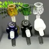 Glass Pipes Smoking Manufacture Hand-blown hookah Multiple color cartoon glass bubble head glass adapter