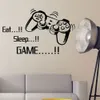Eat Sleep Game Wall Decals avtagbar DIY Lekare väggklistermärken för pojkar sovrum vardagsrum barn rum tapet hem dekor2776