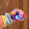 المخملية التدرج الشعر الفرقة scrunchy هيرباند التعادل مصبوغ ذيل حصان عقال rainbow مرونة الشعر حبل الشعر اكسسوارات للشعر OOA7480