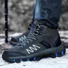 Ankle Snow Men Boots Shoes With Fur Plush Warm Male Casual Boot Sneakers Outdoor Footwear Autumn Winter
