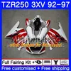 Kit Svart för Yamaha TZR 250 3XV YPVs vit ny TZR-250 92 93 94 95 96 97 245HM.18 TZR250RR RS TZR250 1992 1993 1994 1995 1996 FAIRING