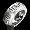 10 stks / partijen 'Till Dood Do Us Part' Hip Hop Heren Mode Legering Skull Ring Engagement Sieraden Ringen Maat 6-13