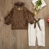 Babykleidung Mädchen Leopardenmuster Tops Hosen Ins Mode T-Shirts Leggings Rüschenhemden Kleid PP Hosen Stirnband Shorts Outfits Kid5103944