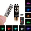 Luzes T10 Luzes LED Lâmpadas RGB Remote Controle Remoto LEDS Leitura Leitura Luz Luz Branco Interior Lighting Source Styling Auto 12V