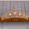 Champagne Gold Color Crystal Rhinestone Crown en Tiara Wedding Bruids Haaraccessoires Hoofddeksel Prinses Meisje Verjaardagskroon