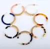 European C Shaped Hoop Earrings Gold Color Designs Double Sided Acetate Alloy Sheet Fashion Jewellery Acrylic Earrings Pierced Ears Wholesal