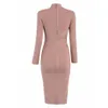 Nieuwste mode celebrity feest bodycon bandage jurk vrouwen lange mouw o-neck elegante sexy avondje uit club jurk dames vestidos