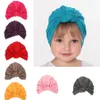 ヨーロッパの幼児の赤ちゃん女の子の帽子ノットコットンの帽子の子供幼児子供の子供のターバン帽子子供のアクセサリー12色A420