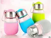 400ml Portable Glass Water Bottle With Tea Infuser and Cover Penguin Shape Child Cup Outdoor Sports Travel Bottles