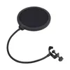 Microphones Filtre anti-pop Double couche Studio Microphone Mic Filtre anti-vent Filtre anti-pop / Support pivotant / Masque Shied pour studio d'enregistrement parlant