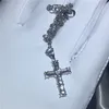 Charm cross hänge med halsband 925 sterling silver bijoux 5a zircon cz engagemang bröllop hängen för kvinnor smycken