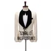2020 italien Design de mode ivoire Jacquard hommes costumes 3 pièces ensemble Slim Fit mâle robe formelle Gentleman smoking marié costume de mariage