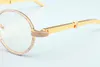 19 New luxury round frame diamond glasses frame ST19900692 retro fashion decorative glasses frame stainless steel glasses3373