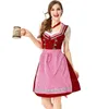 Red Plaid Bavarian Dress Oktoberfest Ladies Waitress Uniform Halloween Cosplay Maid Lace Up Costume Wench Beer Girl Fancy Dress
