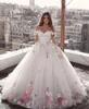 Princess Ball Gown Wedding Dress Abaric Dubai Off The Shoulder Sweetheart 3D Flowers Plus Size Vestidos de Novia Bridal Gowns 2022