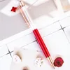 DIY Empty Barrel Ball Pen Diamond on Top Ballpoint Pen Clover Pendant Smart Gift Back to School Christmas Crafts WJ097