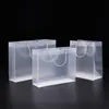 Clephan – sacs cadeaux en plastique givré, 8 tailles, avec poignées, sac à main Transparent étanche en PVC Transparent, sac pour cadeaux de fête personnalisé LX1383