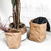 Lavável Kraft Paper Bag Flores Pots Multifuncional Bolsa de Armazenamento Reutiliza Sacos de Breads Pequenos sacos de pão sanduíche