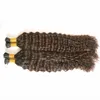 Derin Kıvırcık Fusion Saç Uzantıları 1G / Strands Remy Saç Ön Önceden Yapıştırılmış Keratin Saç Uzatma Keratin Kapsül I ucu Hair200g 100s / Paket