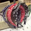 Yeni high-end saç aksesuarları Kore retro çiçek düğümlü küçük kulaklar yay geniş kenarlı moda hairband kafa kıvırma kadınlar GB1051