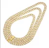 Hiphop gouden ketting voor mannen iced out ketting ketting sieraden Cubaanse link ketting mode punk ketting 18,20, 24,30 inch