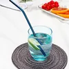 Barware içme pipetleri 21.5*6mm düz boru virajlı boru paslanmaz çelik pipetler renkli metal saman içecek saman çubuğu sayaç aksesuarları T2I5047