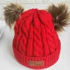 Baby Gebreide Wollen Hoeden Nepbont Bal Pom Gehaakte Caps Winter Warm Baby Kinderen Jongens Meisjes Beanie Cap Haaraccessoires 9 Kleuren dhl3132960