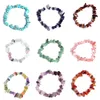 Newly Natural Stone Chip Beads Stretchy Bracelets for Women Ladies Girls Ethnic Style Colored Stone Bracelet Gift