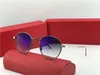 Großhandel - Neue Modedesigner-Sonnenbrille 0009S Retro runder K-Goldrahmen Trend Avantgarde-Stil Schutzbrille Top-Qualität mit Box