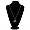 Collier pendentif croix ancre glacée pour hommes, plaqué deux tons, Zircon cubique Micro pavé, bijoux Hip Hop 264W