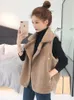 New Women's Winter Warm Turn Down Collar Sleeveless Faux Lamb Fur Coat Jacket Vest Casacos S M L XL XXL 3XL