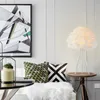 Witte veer tafellampen moderne slaapkamer nachtkastje lichte woonkamer studie kunst decor statief standaard bureaulamp