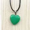 Coeur Reiki pierres naturelles Turquoise rose Quartz pendentif à breloques collier pour femmes hommes cadeau corde chaîne accessoires MKI