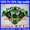 Injektion för Kawasaki ZX 14R ZZR1400 2008 2008 2008 2009 2010 2010 223MY.0 ZZR-1400 ZX-14R ZX14R 06 07 08 09 10 11 Fairings Green Black Hot