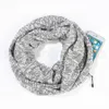 Мода унисекс эластичный карманный шарф творческий петля секретный скрытый шарф на молнии зима теплая сплошное кольцо шарф одеяло Wrap шарфы LJJ_TA1287