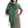 Wholesale New Autumn Winter Warm Thick Coarse Solid Color Scarf Shawl with Tassels Scarf for Ladies Girls