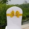 Bowknot Wedding Chair Cover Sashes Elastic Spandex Bow Chair Band With Buckle For Weddings Banquet Party Decoration Accessories DBC BH2670